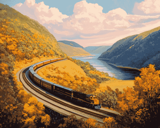 Horseshoe Curve Landscape Diamond Painting