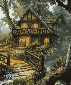 House in Forest Diamond Painting