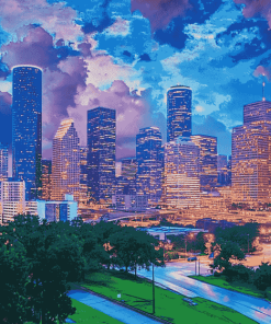 Houston Skyline in Texas Diamond Painting