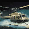 Huey Helicopter Aircraft Diamond Painting