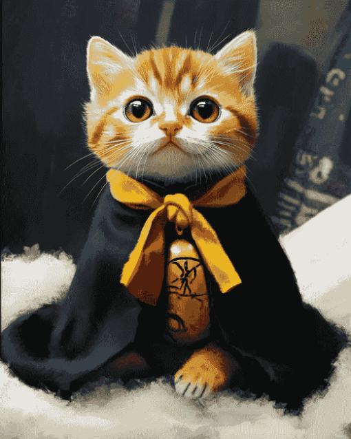 Hufflepuff Kittens Diamond Painting