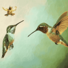 Hummingbird and Bee Nature Diamond Painting