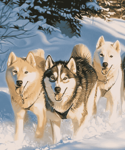 Husky Adventure Diamond Painting