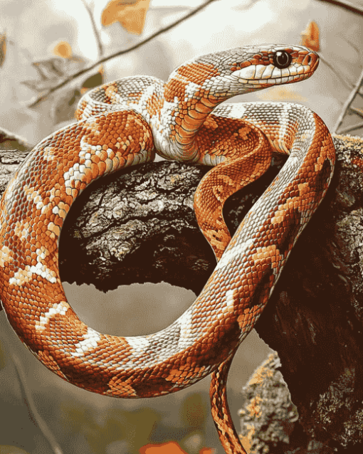 Hypomelanistic Corn Snake Diamond Painting