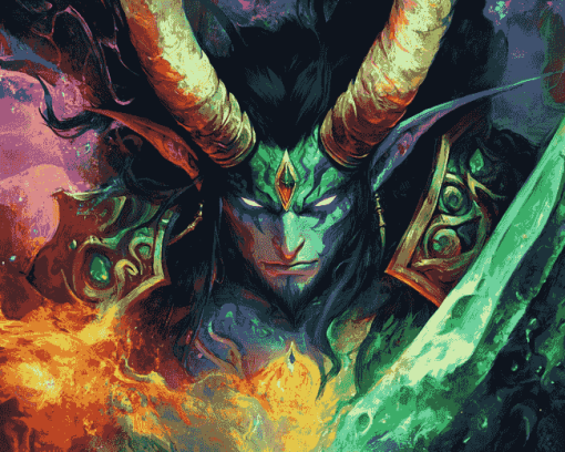 Illidan Stormrage Anime Diamond Painting