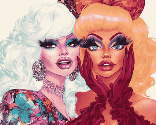 Illustration Trixie And Katya Animation Diamond Painting