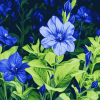 Indigo Leaf Flower Diamond Painting