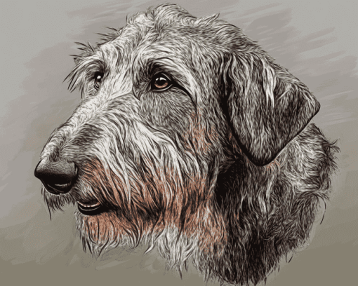 Irish Wolfhound Puppy Diamond Painting