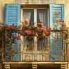 Italian Blossoms Balcony Diamond Painting