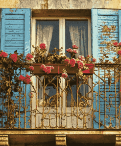 Italian Blossoms Balcony Diamond Painting