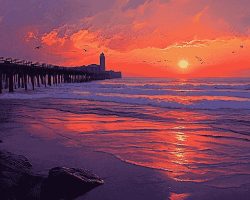 Italy Seascapes Sunset Diamond Painting