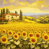 Italy Sunflower Landscapes Diamond Painting