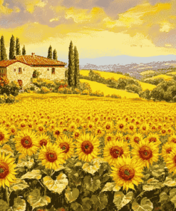 Italy Sunflower Landscapes Diamond Painting