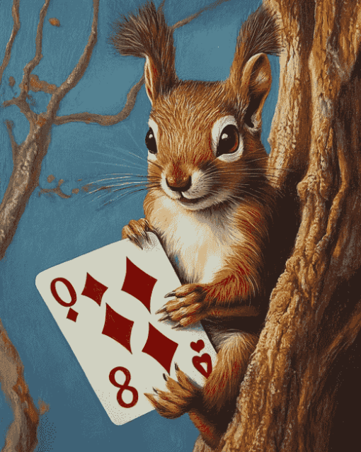 Jack of Diamonds Squirrel Diamond Painting