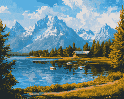 Jackson Lake Scenic Beauty Diamond Painting