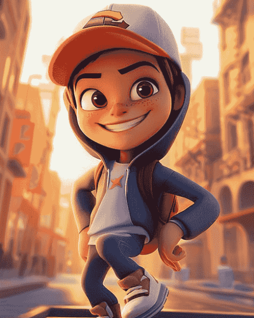 Jake Subway Surfers Animation Diamond Painting