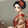 Japanese Geisha Cartoon Diamond Painting