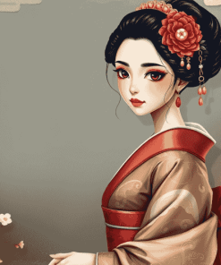 Japanese Geisha Cartoon Diamond Painting