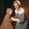Jean Simeon Chardin Mother Daughter Diamond Painting