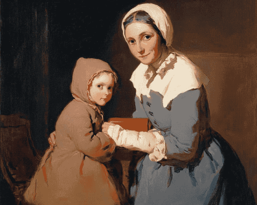 Jean Simeon Chardin Mother Daughter Diamond Painting