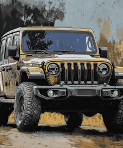 Jeep Wrangler Black SUV Diamond Painting