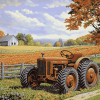 John Sloane Rusty Tractor Scene Diamond Painting