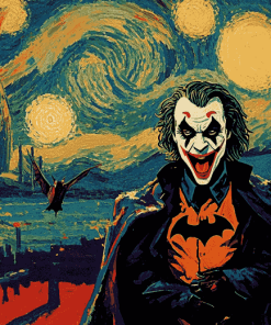 Joker and Batman Van Gogh Diamond Painting