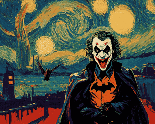 Joker and Batman Van Gogh Diamond Painting