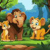 Jungle Animals Cartoon Diamond Painting