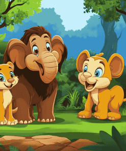 Jungle Animals Cartoon Diamond Painting