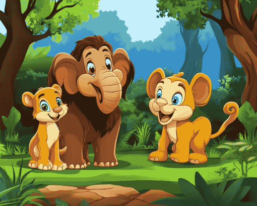 Jungle Animals Cartoon Diamond Painting