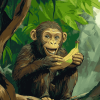 Jungle Monkey Banana Fun Diamond Painting