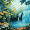 Jungle Waterfalls Diamond Painting