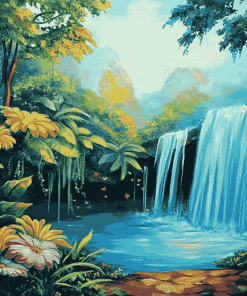 Jungle Waterfalls Diamond Painting