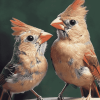 Juvenile Cardinals Birds Diamond Painting