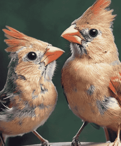 Juvenile Cardinals Birds Diamond Painting