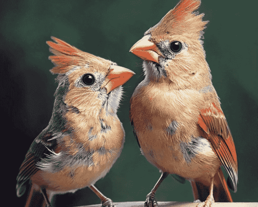 Juvenile Cardinals Birds Diamond Painting