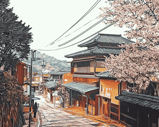 Kamakura Cityscape Diamond Painting