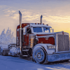 Kenworth Semi Truck in Snow Diamond Painting