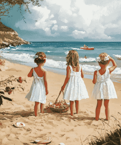 Kids on Seaside Diamond Painting