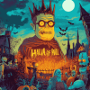 King Of The Hill Halloween Scene Diamond Painting