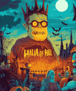 King Of The Hill Halloween Scene Diamond Painting