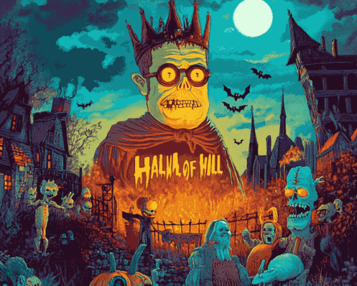 King Of The Hill Halloween Scene Diamond Painting