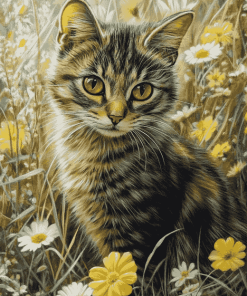 Kitten in Meadow Diamond Painting