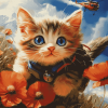 Kitty Poppies Diamond Painting