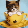 Kitty in a Cup Diamond Painting