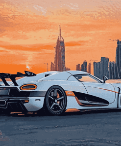 Koenigsegg Agera Sunset View Diamond Painting