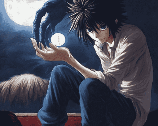 L Lawliet Anime Character Diamond Painting