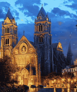 La Major Cathedral Nightscape Diamond Painting