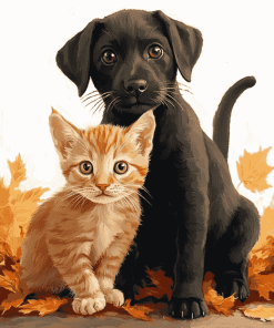 Lab and Cat Duo Diamond Painting